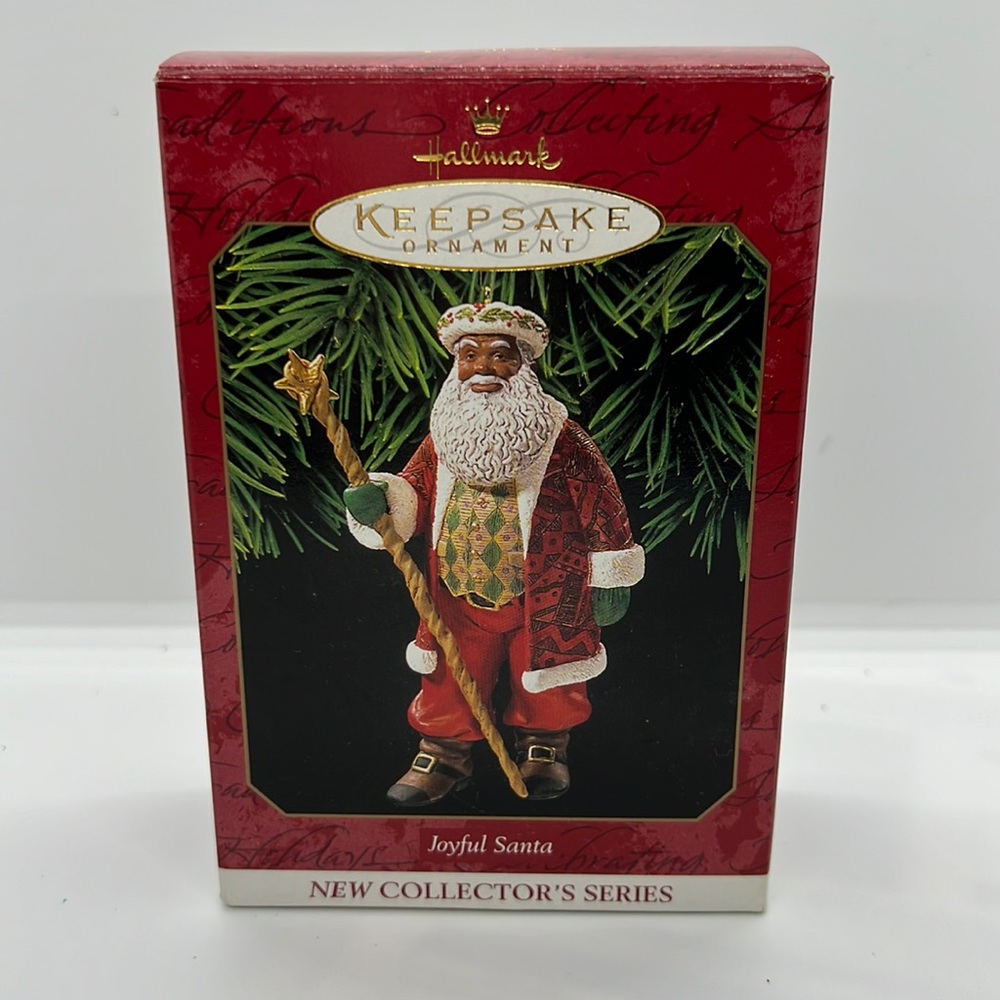 3/$25 Joyful Santa African-American Hallmark Keepsake ornament